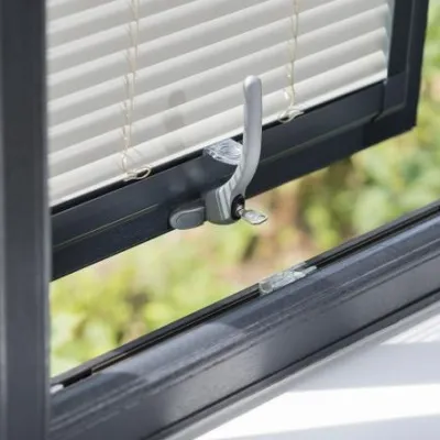 Tilt and turn window in dark grey
