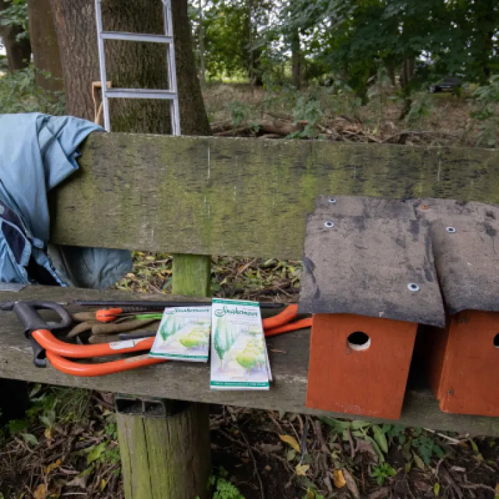 Bird Boxes Awaiting Installation