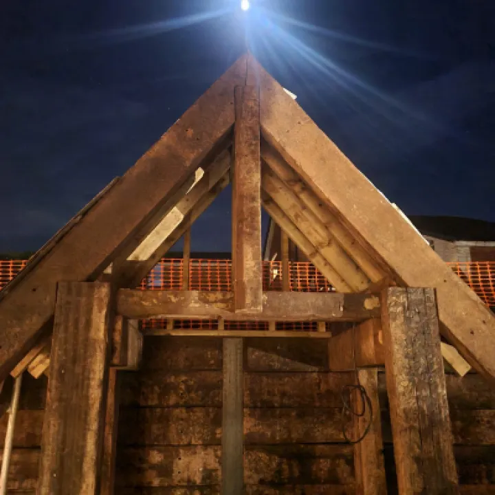 The stable at night