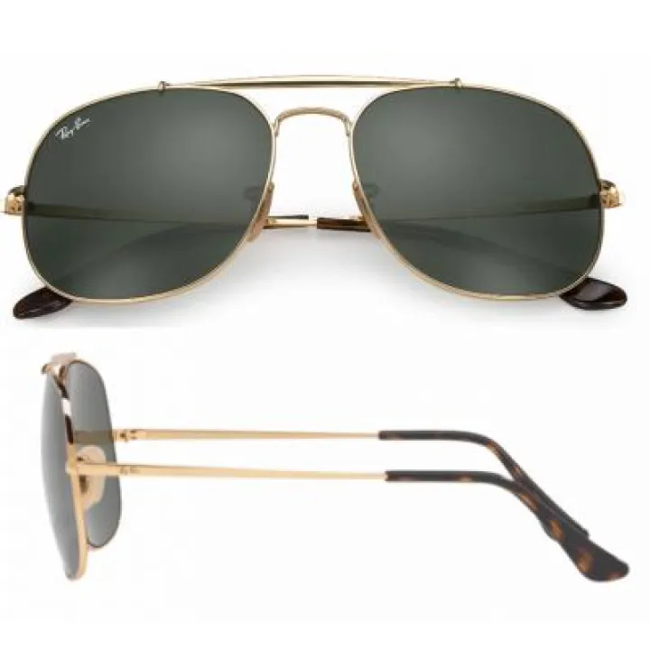 rb3561_001_shot2 Ray-Ban 'The General' Gold with Green Lenses