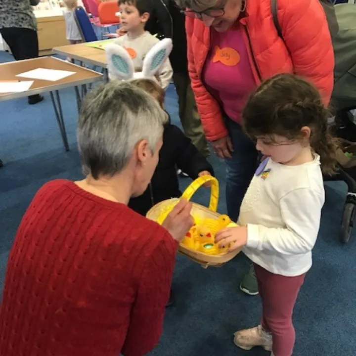 Giving out chicks