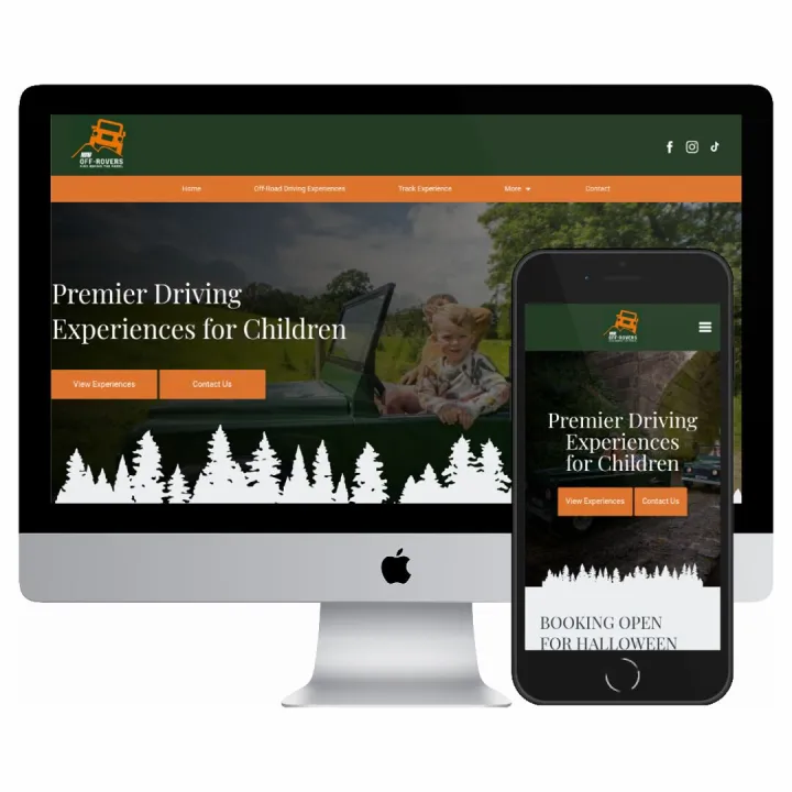 Desktop and mobile screenshots of the Mini Off Rovers website
