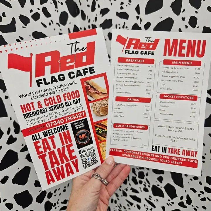 The Red Flag Cafe Menus A5 170gsm Silk
