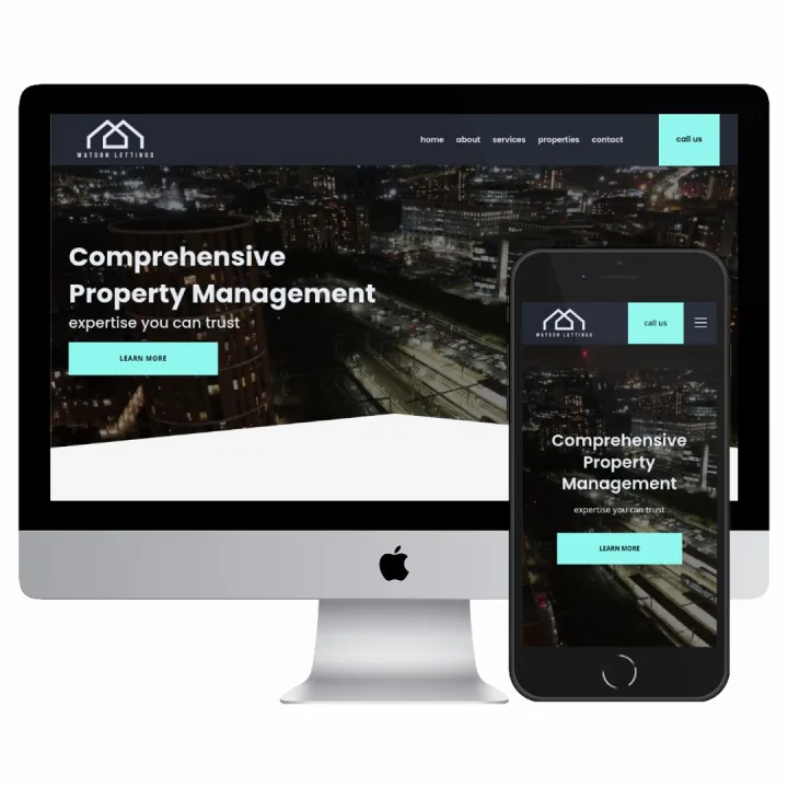 Desktop and mobile screenshots of the Watson Lettings website