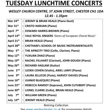 Poster Tuesday Lunchtime Concerts March to July
