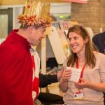 Emma Barrett receives her cheque