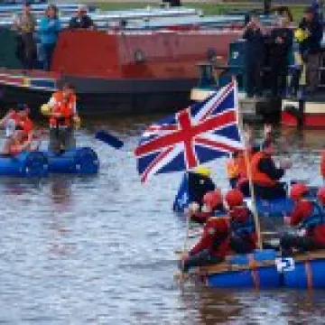 The Audlem RNLI Raft Race at Overwater 2013