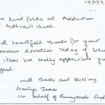 Foodbank letter