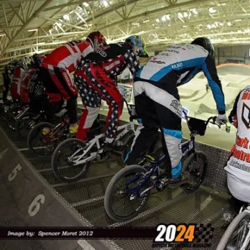Manchester SX BMX riders at track hill start