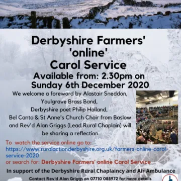 Derbyshire Farmers On line Carol Service 2020 Poster