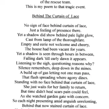 Poem for the Minnie Pit Disaster by Peter Hodgkins_220117