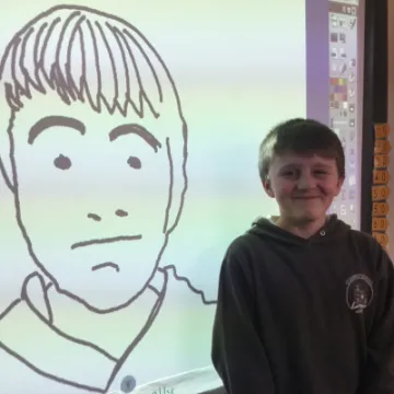 Julian Opie-inspired art