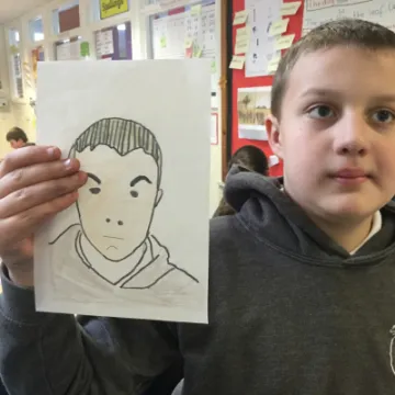 Julian Opie-inspired art