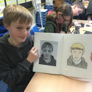 Julian Opie-inspired art