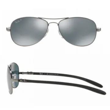 rb8301_004_K6_shot2 Ray-Ban Carbon Fibre Shiny Gunmetal / Blue Mirror Silver Polarised