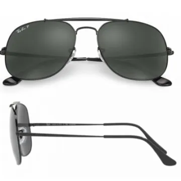 rb3561_002_58_shot2 Ray-Ban 'The General' Black with Green Polarised Lenses