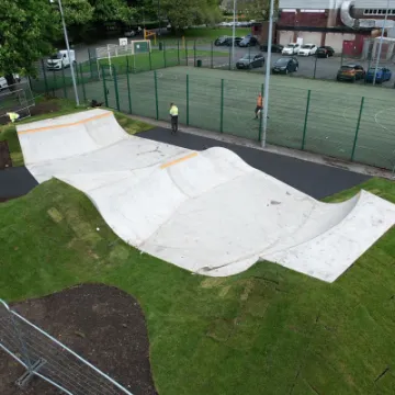 Drone view of Padiham skatepark