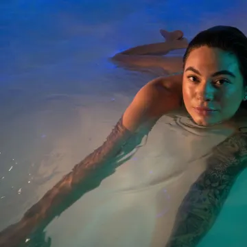 Floating in a floatation pod