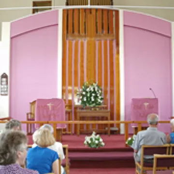 Rev John Lines at re-opening of Church in 2013
