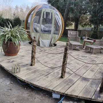 Decking with built-in planters