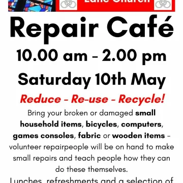 Repair Cafe 10th May 2025 Flyer