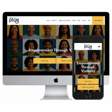 Desktop and mobile screenshots of the Sapphire Plug website