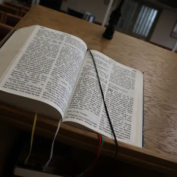 Bible on lectern