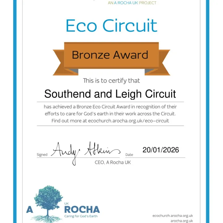 Southend and Leigh Eco-Circuit-Bronze Award Certif