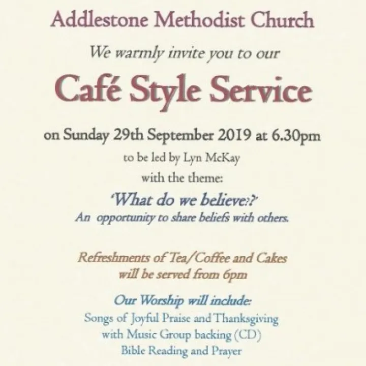 September '19 Cafe Style Evening Service