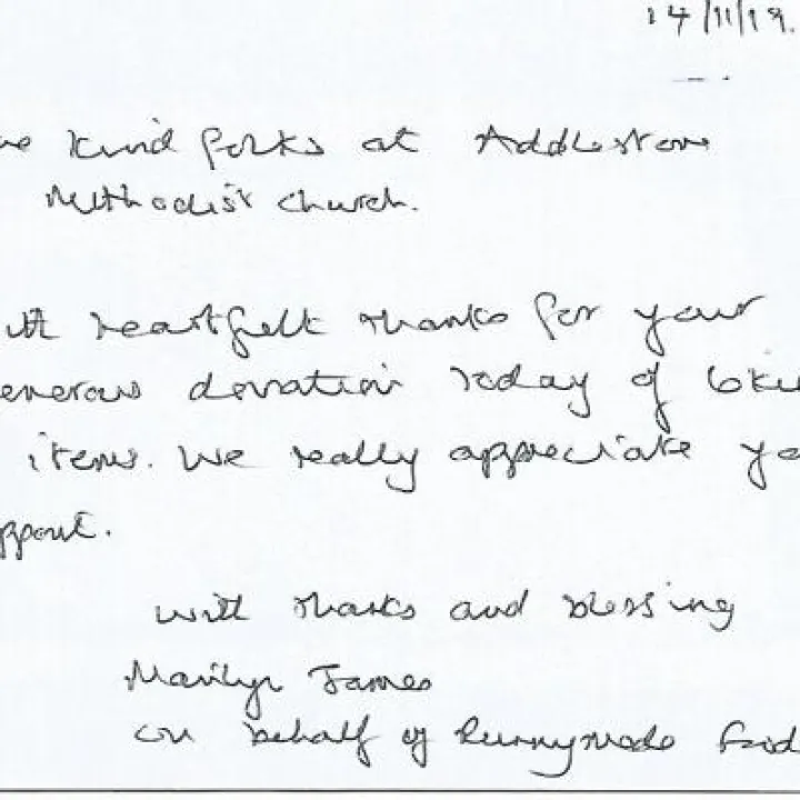 Foodbank letter