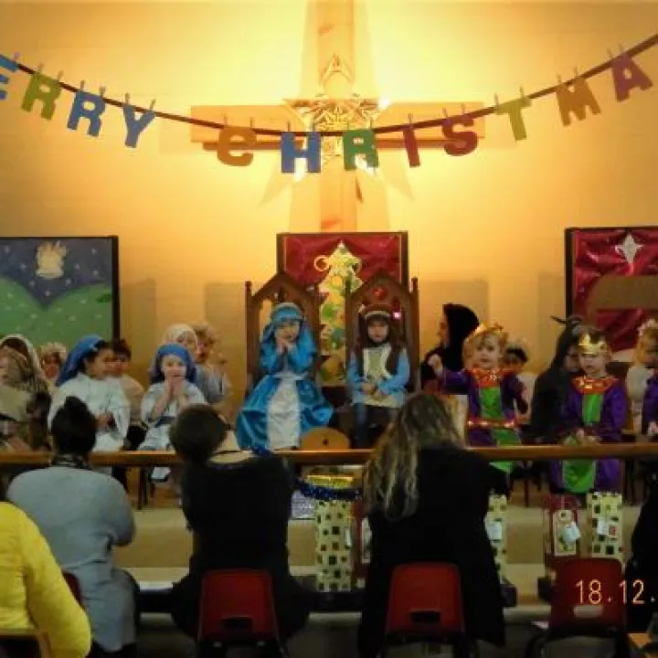 The Nativity in progress