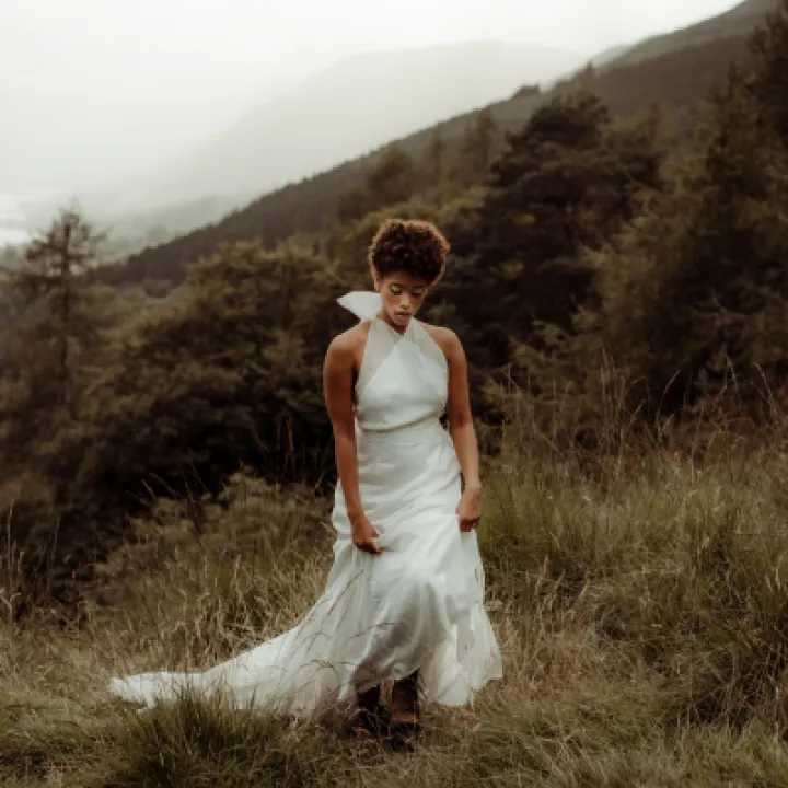 Silk glamorous skirt and halter top L