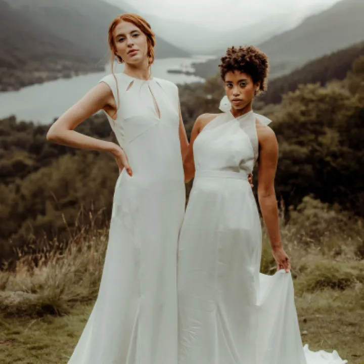 Couple mountain wilderness wedding P