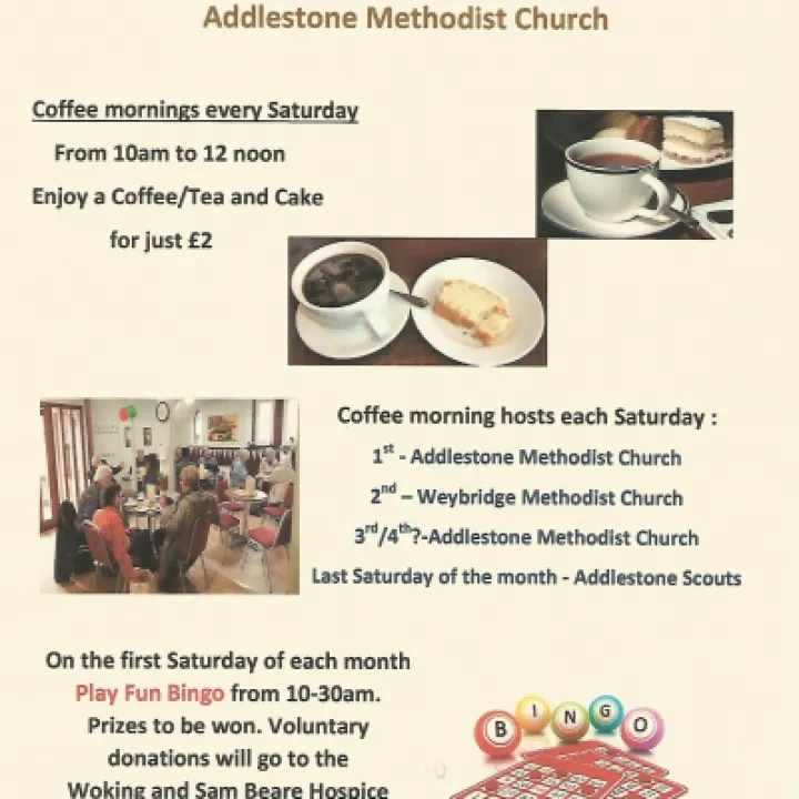 July 2023 Saturday Coffee Mornings & Fun Bingo