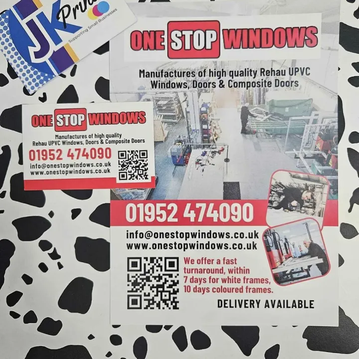 One Stop Windows A5 Flyers and Business Cards