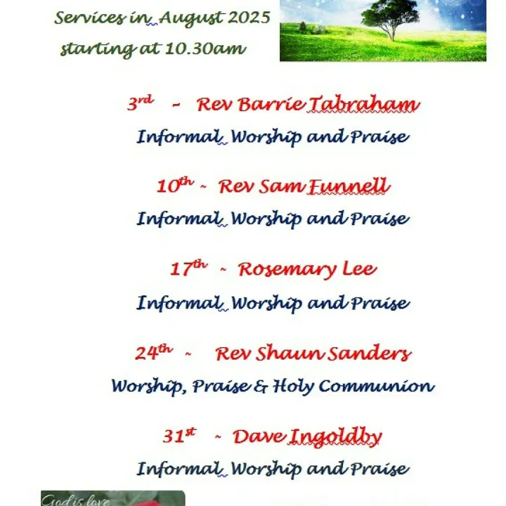 August 2025 Sunday Services