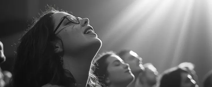 Harmonious voices congregation united in joyful pr