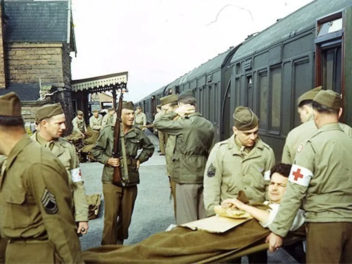 Unloading Ww2 German Prisoners to Be Transported t