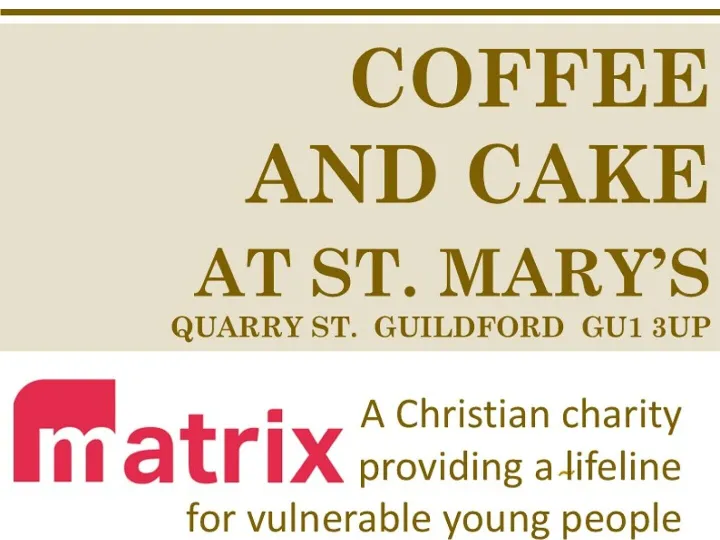 Coffee and Cake Oct 2026