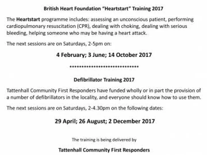 Heartstart And Defib Training 2017 Poster 1 December 2016