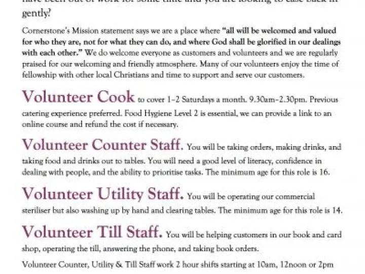 Volunteer Advert