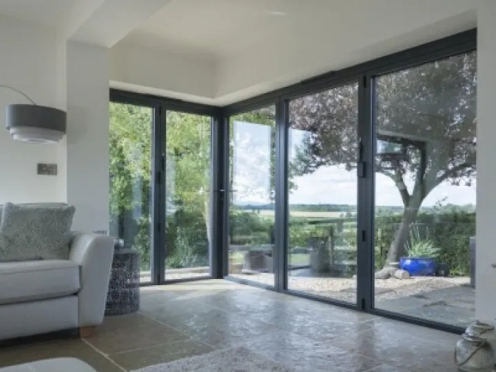 Dark grey aluminium bifold doors