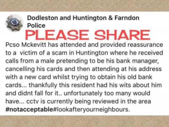 Tattenhall Online – bank scam