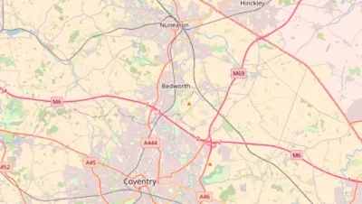 Map showing the location of Coventry & Nuneaton