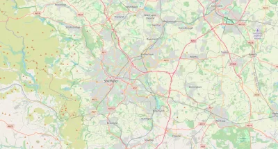 Map showing the location of Sheffield Methodist District