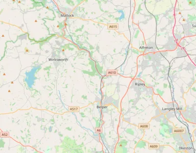 Map showing the location of Mid Derbyshire Methodist Circuit