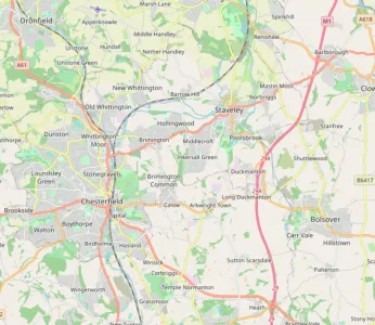 Map showing the location of Derbyshire North East Methodist Circuit