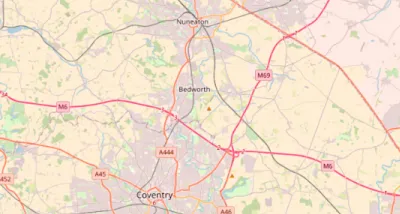 Map showing the location of Kidderminster & Stourport