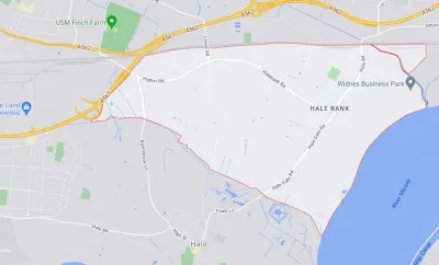 Map showing the location of Halebank Parish Council