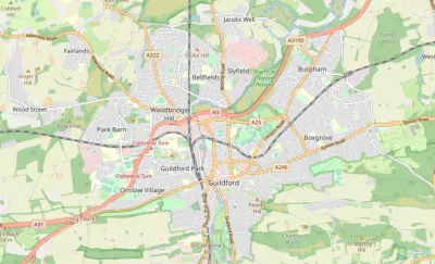 Map showing the location of Merrow Methodist Church